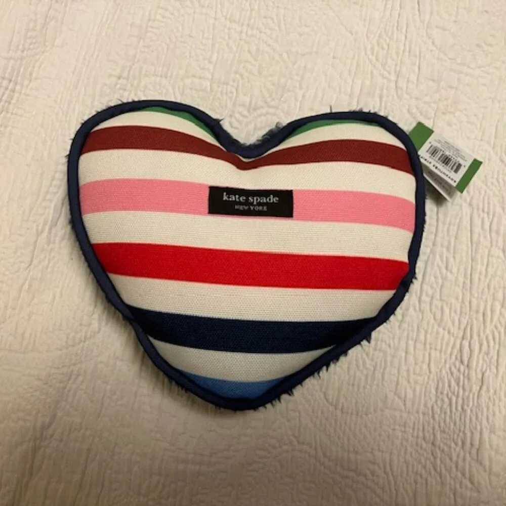Kate Spade Heart Striped Dog Toy NWT